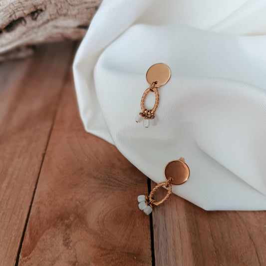 Chaîne  Boucle d'oreille nacre