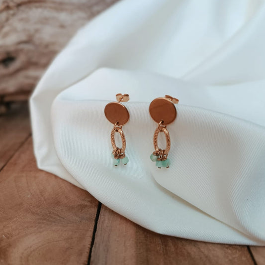 Chaîne  Boucle d'oreille amazonite